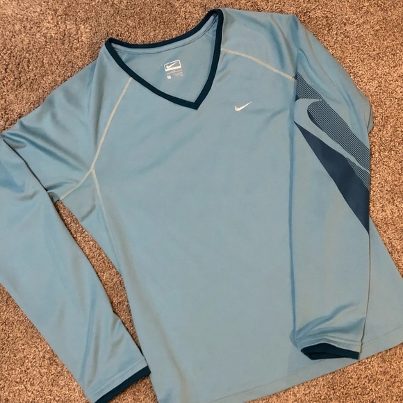 Nike Tops - Nike Performance long sleeve shirt blue med 8-10